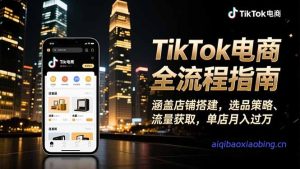 TikTok电商全流程指南，涵盖店铺搭建、选品策略、流量获取，单店月入过万-七宝：认真做好一件事
