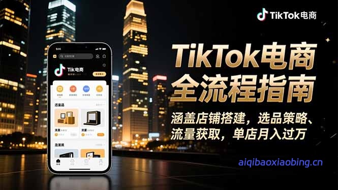 TikTok电商全流程指南，涵盖店铺搭建、选品策略、流量获取，单店月入过万-七宝：认真做好一件事