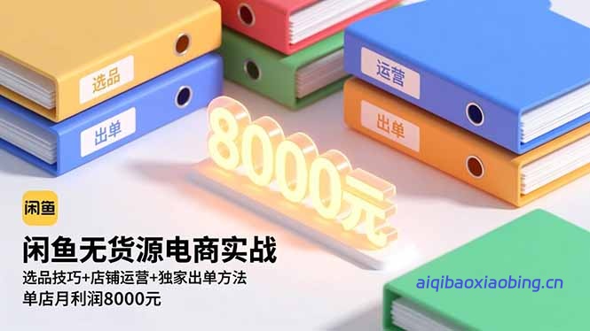 闲鱼无货源电商实战，选品技巧 店铺运营 独家出单方法，单店月利润8000元-七宝：认真做好一件事