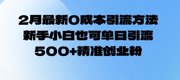 2月最新0成本引流方法，新手小白也可单日引流500+精准创业粉-七宝：认真做好一件事