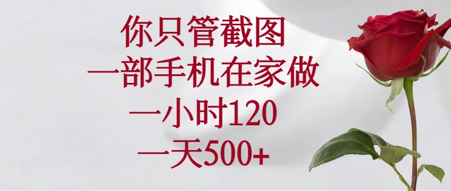 （14248期）你只管截图，一部手机在家做，一小时120，一天500+-七宝：认真做好一件事