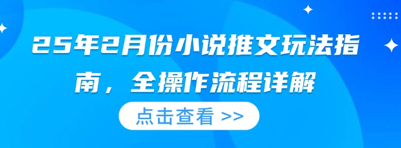 25年2月份小说推文玩法指南，全操作流程详解-七宝：认真做好一件事