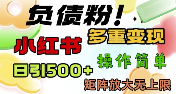 2月最新小红书日引500+负债粉，多重变现轻松过W，矩阵放大无上限-七宝：认真做好一件事