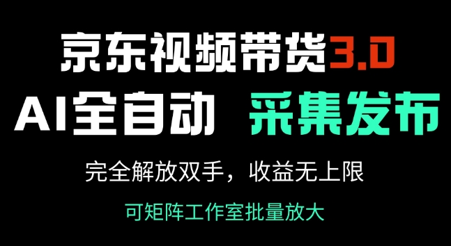 京东视频带货3.0，Ai全自动采集+自动发布，完全解放双手，收入无上限-七宝：认真做好一件事