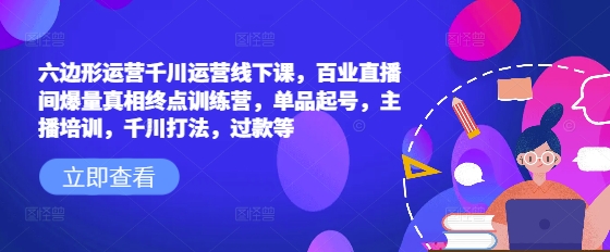 六边形运营千川运营线下课，百业直播间爆量真相终点训练营，单品起号，主播培训，千川打法，过款等-七宝：认真做好一件事