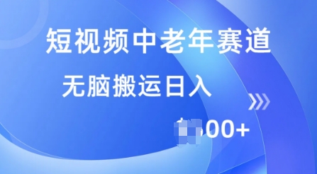 短视频中老年赛道，操作简单，多平台收益，无脑搬运日入多张-七宝：认真做好一件事