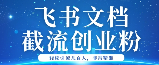 利用飞书文档截流创业粉轻松引流200+-七宝：认真做好一件事