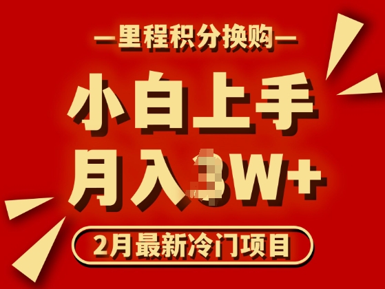 2月最新冷门项目，里程积分兑换机票项目，月入过W-七宝：认真做好一件事