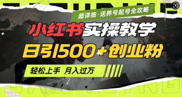 2月小红书最新日引500+创业粉实操教学【超详细】小白轻松上手，月入1W+，附小红书养号起号SOP-七宝：认真做好一件事