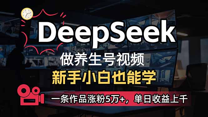 （14270期）小白用DeepSeek做养生号，一条作品涨粉5万+，单日收益上千-七宝：认真做好一件事