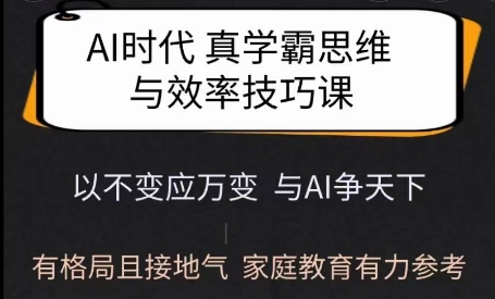 Ai时代真学霸思维与学习方法课，有格局且接地气，家庭教育有力参考-七宝：认真做好一件事